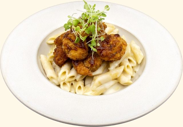 Penne com Camarão Crocante
